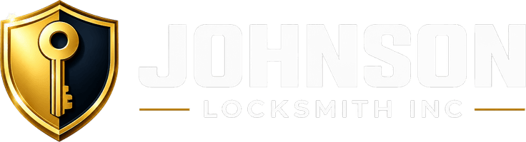 Johnson Locksmith Inc. shield and key logo